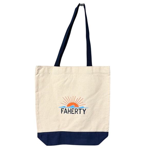 Faherty Canvas Shopping Tote Weekender  Beach Days Small Lightweight NWOT - Picture 1 of 6